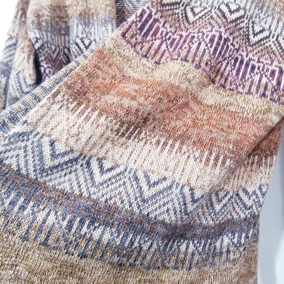 Peruvian Connection Geometric Prints Knitwear Cardigan Open Front - Picture 9 of 11